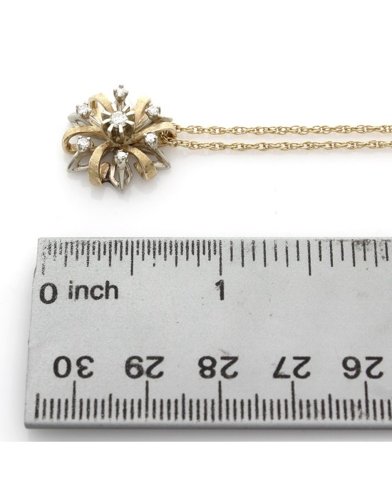 Diamond Bow Drop Necklace